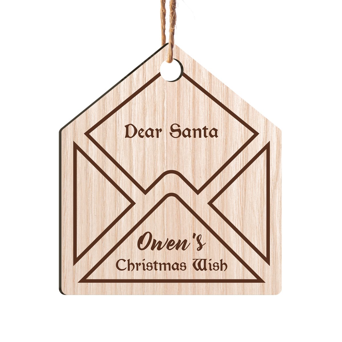 Christmas Wish Envelope Personalizedwitch Personalized Layered Wood Ornament