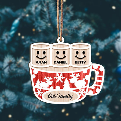 Sweet Family Cup Personalizedwitch Christmas Personalized Printed Wood Ornament