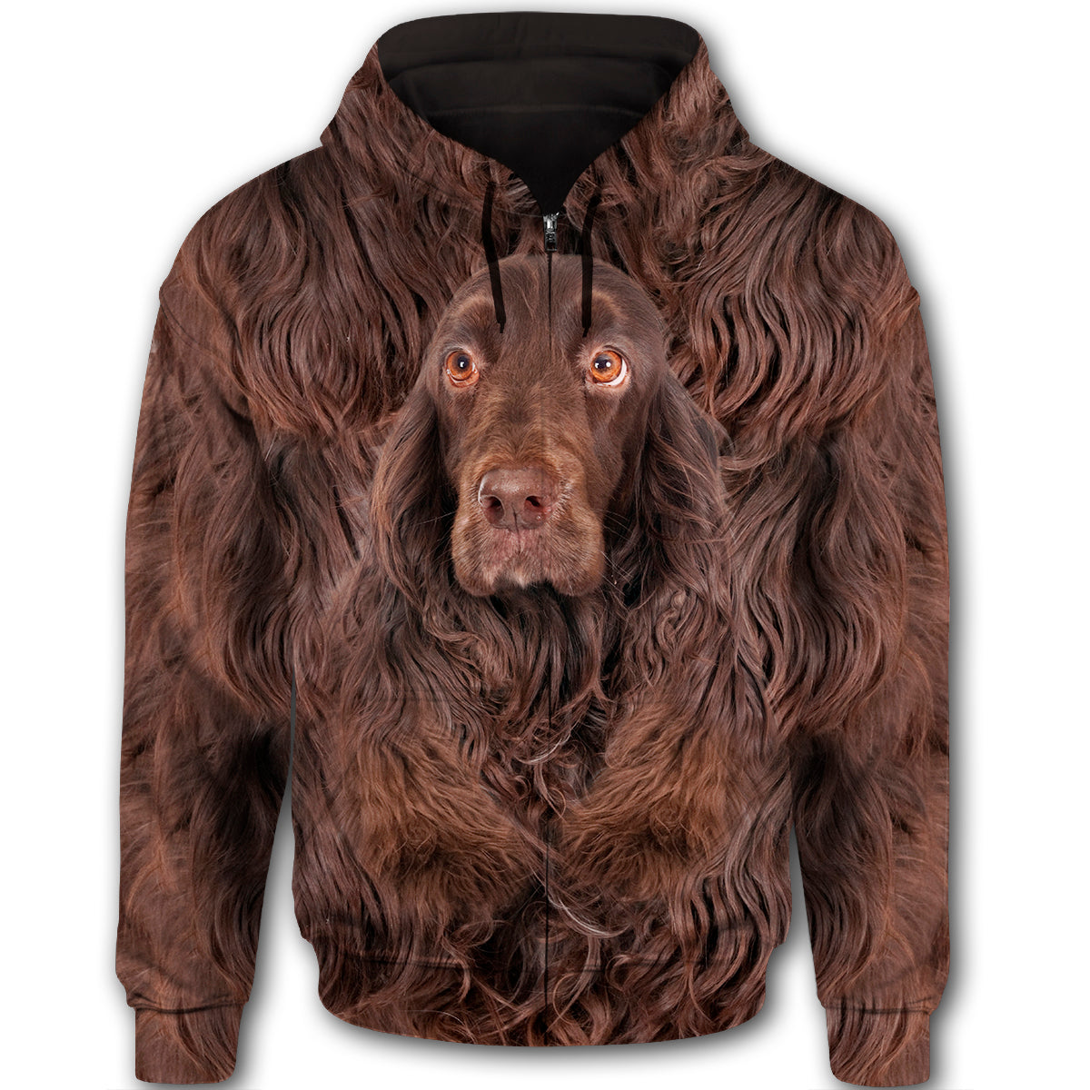 Field Spaniel Cute Dog Face T284 - All Over Print Zip Hoodie