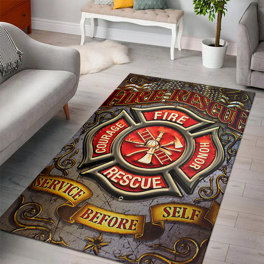 Fire Rescue Firefighter - Rectangle Rug