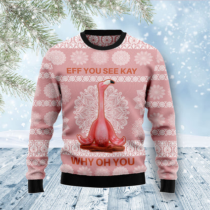 Flamingo Why Oh You D1011 Ugly Christmas Sweater