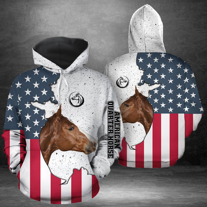 American Quarter Horse US Flag G51113 - All Over Print Unisex Hoodie