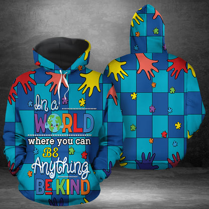 Autism Awareness You Can Be Anything Be Kind G5128 unisex womens & mens, couples matching, friends, autism lover, funny family sublimation 3D hoodie christmas holiday gifts (plus size available)