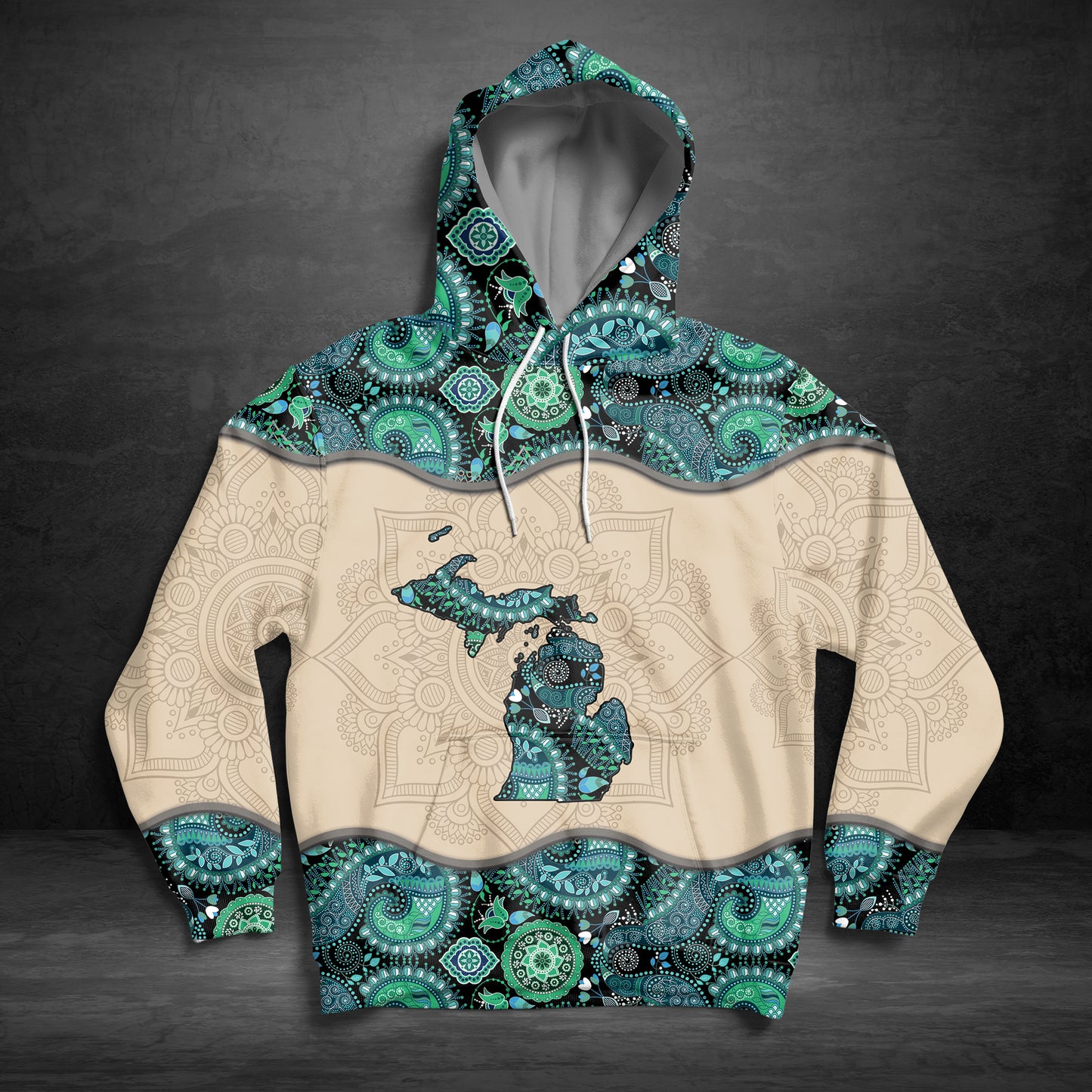 Awesome Michigan Paisley Mandala Pattern G5128 unisex womens & mens, couples matching, friends, mandala lover, funny family sublimation 3D hoodie christmas holiday gifts (plus size available)
