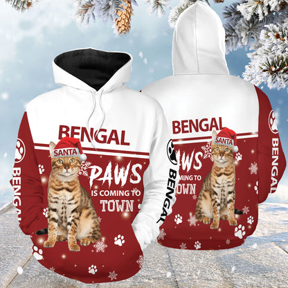 Bengal Paws Is Coming To Town G51118 - All Over Print Unisex Hoodie