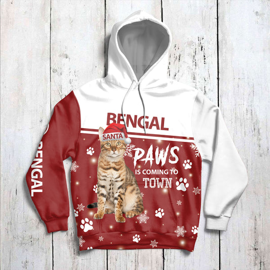 Bengal Paws Is Coming To Town G51118 - All Over Print Unisex Hoodie