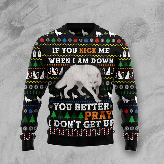 Blue Snow Awesome Wolf G51029 Ugly Christmas Sweater
