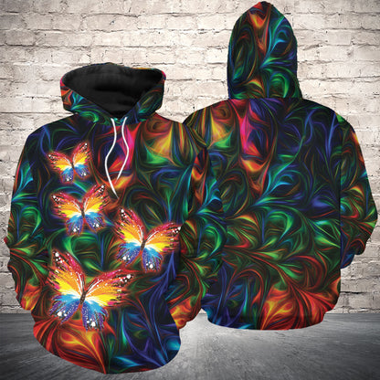 Butterfly Cosmic Light G5127 unisex womens & mens, couples matching, friends, butterfly lover, funny family sublimation 3D hoodie christmas holiday gifts (plus size available)