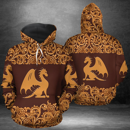 Dragon Carving Style G51124 unisex womens & mens, couples matching, friends, dragon lover, funny family sublimation 3D hoodie christmas holiday gifts (plus size available)