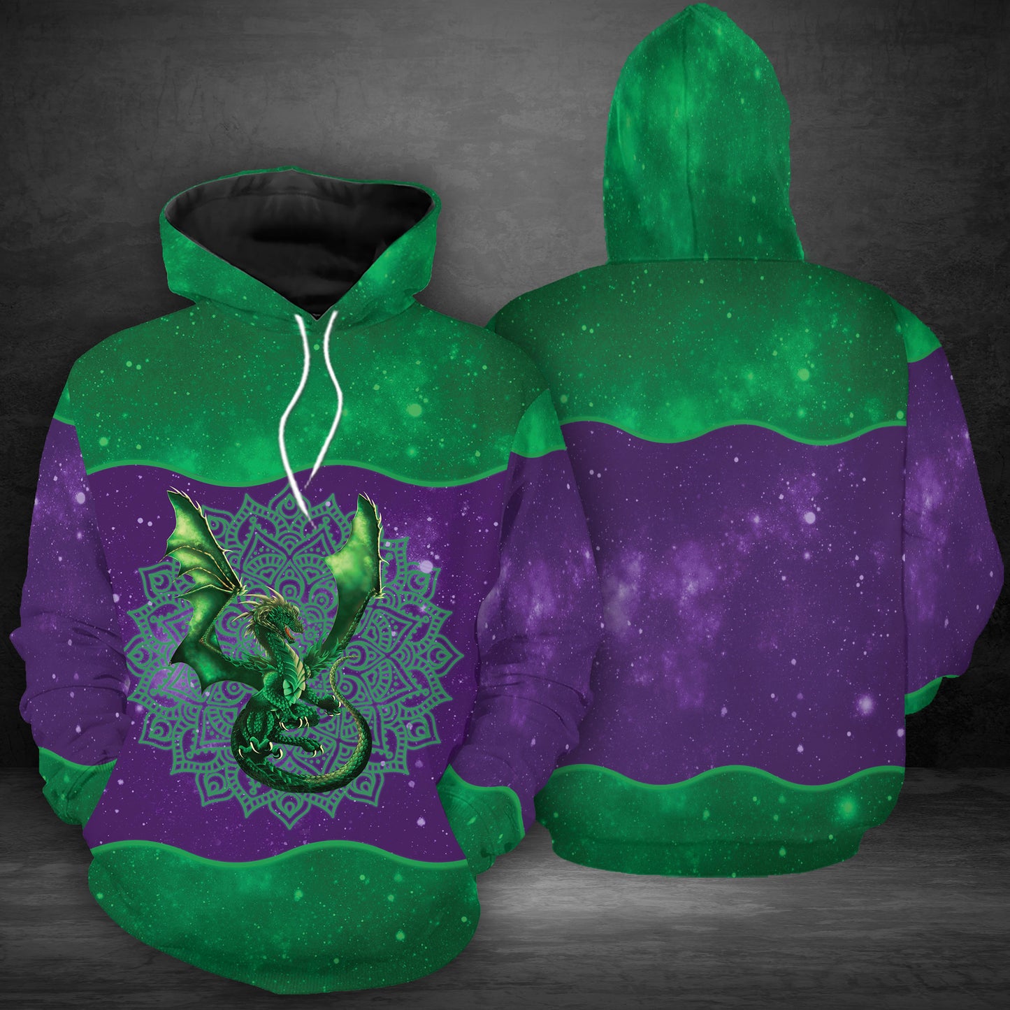 Dragon Galaxy Mandala G51124 unisex womens & mens, couples matching, friends, dragon lover, funny family sublimation 3D hoodie christmas holiday gifts (plus size available)