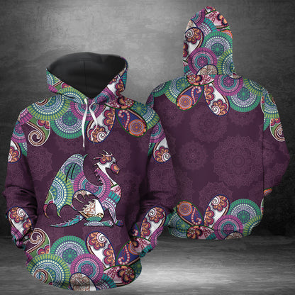 Dragon Mandala Psychedelic Pattern G5121 unisex womens & mens, couples matching, friends, dragon lover, funny family sublimation 3D hoodie christmas holiday gifts (plus size available)