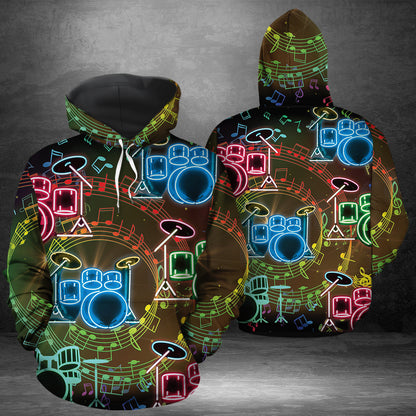 Drum Neon Light G51216 - All Over Print Unisex Hoodie unisex womens & mens, couples matching, friends, drum lover, funny family hoodie gifts (plus size available)