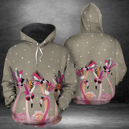 Fancy Flamingo G5123 unisex womens & mens, couples matching, friends, flamingo lover, funny family sublimation 3D hoodie christmas holiday gifts (plus size available)