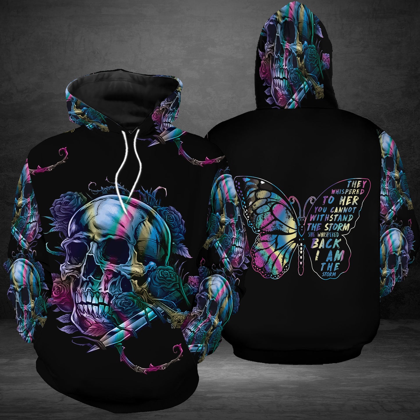 Girl Skull Rose G51021 - All Over Print Unisex Hoodie