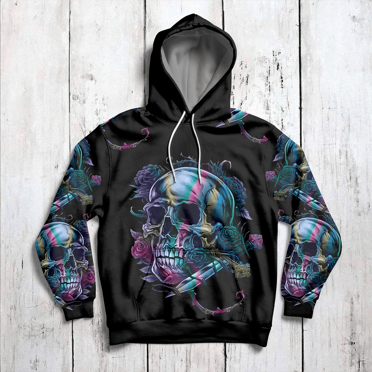 Girl Skull Rose G51021 - All Over Print Unisex Hoodie