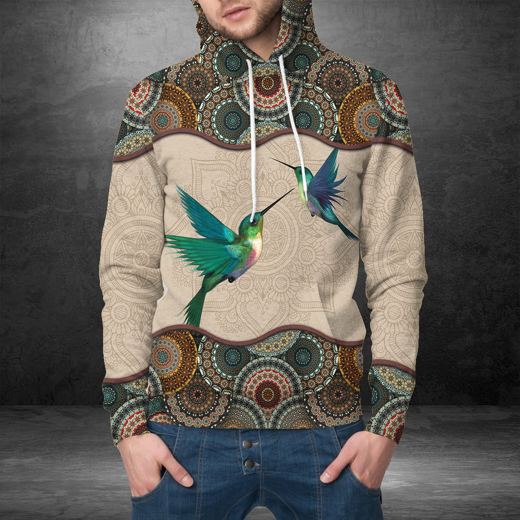 Glowing Hummingbird Mandala G5124 unisex womens & mens, couples matching, friends, hummingbird lover, funny family sublimation 3D hoodie christmas holiday gifts (plus size available)