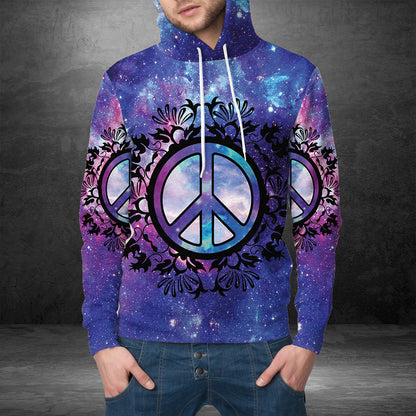 Hippie Peace G51124 unisex womens & mens, couples matching, friends, hippie lover, funny family sublimation 3D hoodie christmas holiday gifts (plus size available)