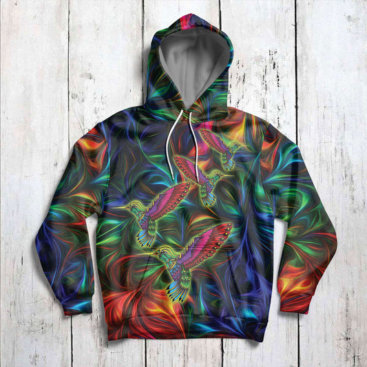 Hummingbird Cosmic Light G5127 unisex womens & mens, couples matching, friends, hummingbird lover, funny family sublimation 3D hoodie christmas holiday gifts (plus size available)
