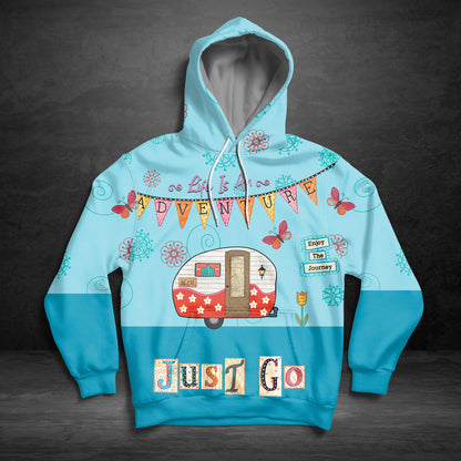 Just Go Camping G5128 unisex womens & mens, couples matching, friends, camping lover, funny family sublimation 3D hoodie christmas holiday gifts (plus size available)