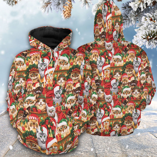 Lovely Cats Wearing Santa‘s Hat G51116 - All Over Print Unisex Hoodie