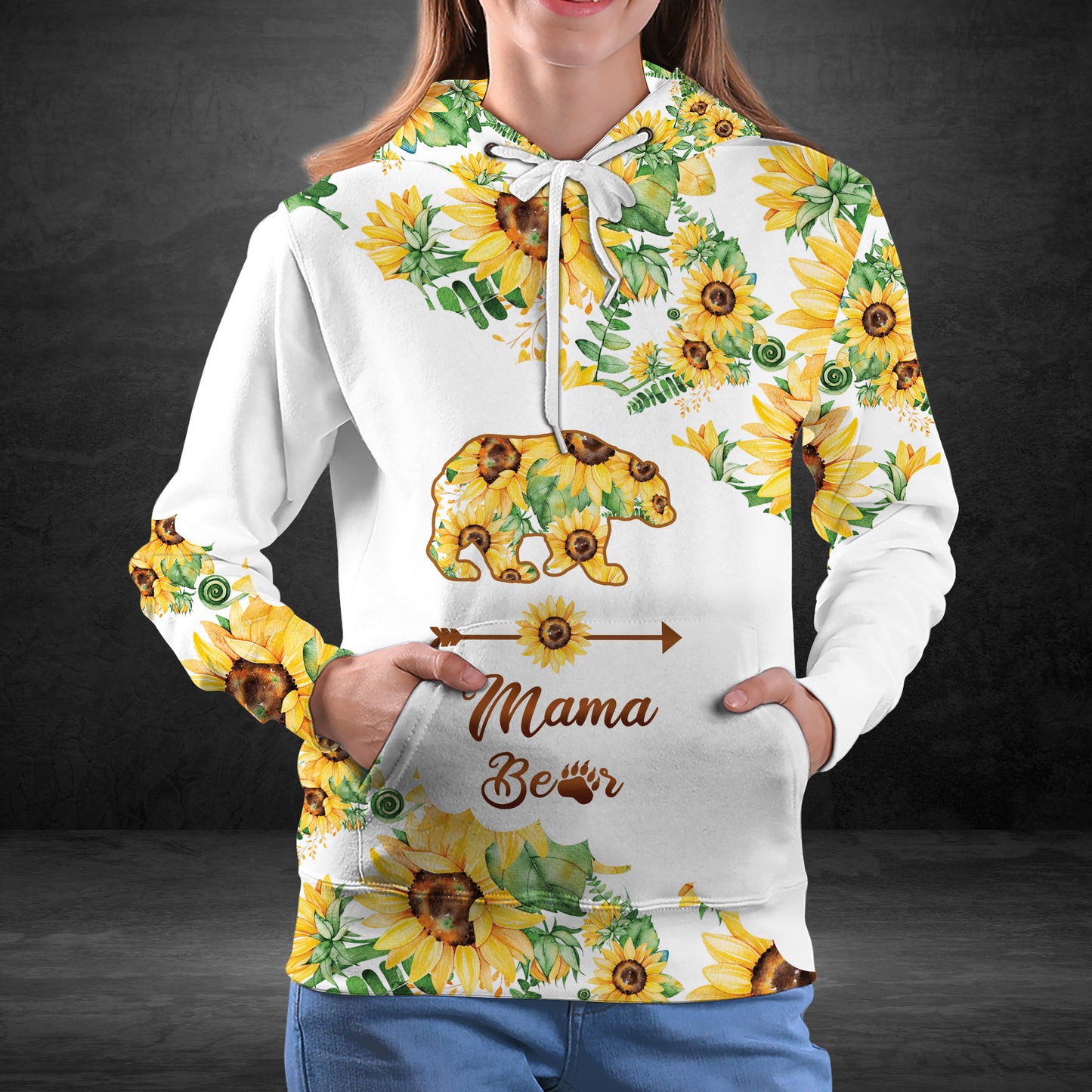 Mama Bear Sunflower G51130 unisex womens & mens, couples matching, friends, funny family sublimation 3D hoodie christmas holiday gifts (plus size available)