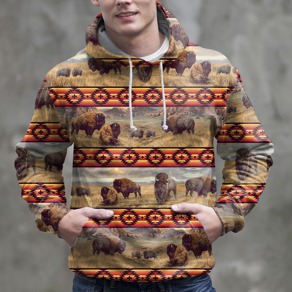 Native American Pattern Bison G51111 - All Over Print Unisex Hoodie