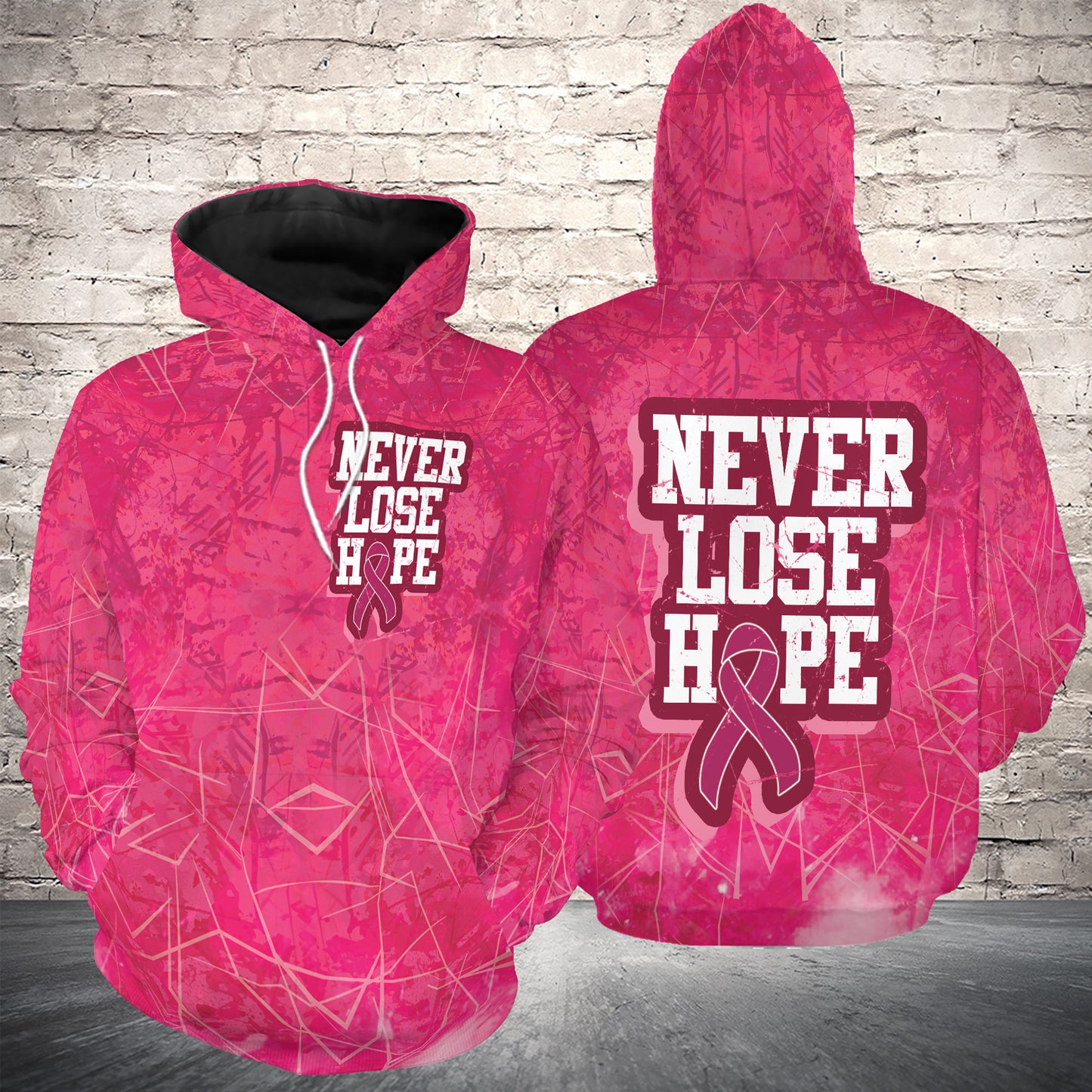 Never Lose Hope Breast Cancer Awareness G51113 - All Over Print Unisex Hoodie
