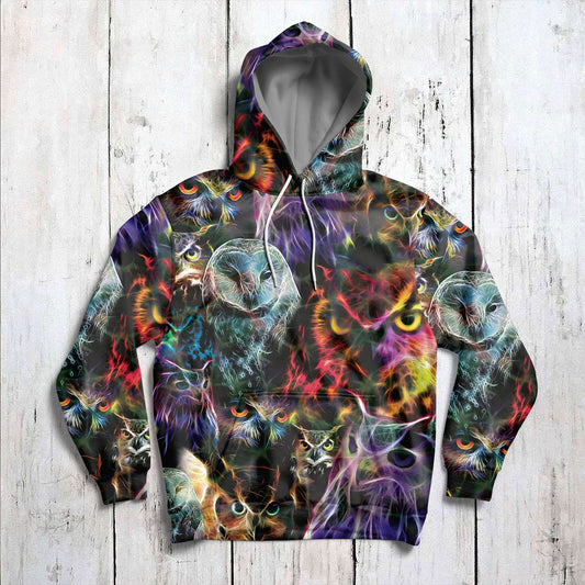 Owl Neon G51130 unisex womens & mens, couples matching, friends, owl lover, funny family sublimation 3D hoodie christmas holiday gifts (plus size available)
