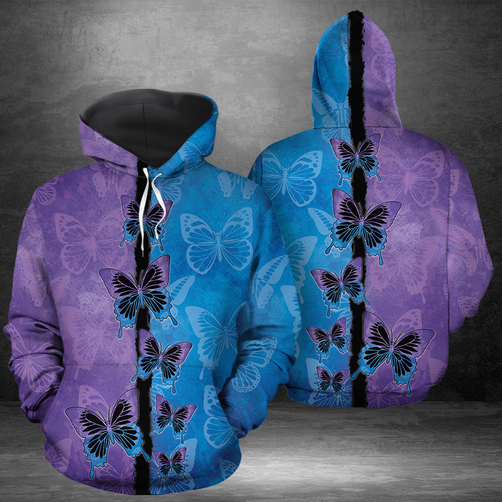 Purple Blue Butterfly G51119 - All Over Print Unisex Hoodie