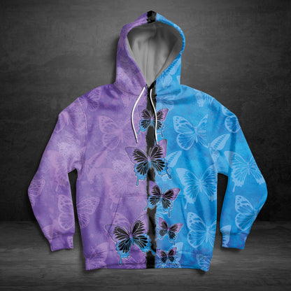 Purple Blue Butterfly G51119 - All Over Print Unisex Hoodie