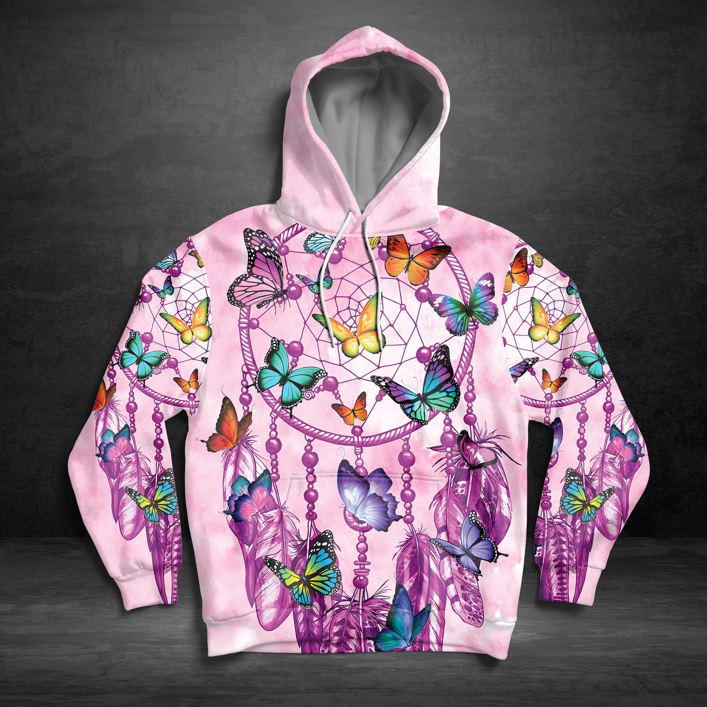 Purple Butterfly Dreamcatcher G5128 unisex womens & mens, couples matching, friends, butterfly lover, funny family sublimation 3D hoodie christmas holiday gifts (plus size available)