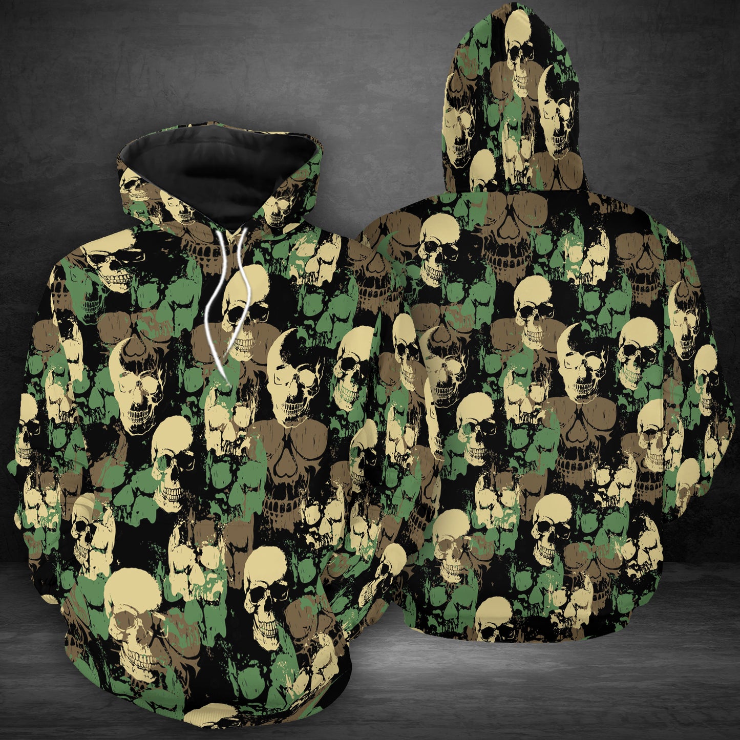 Skull Camouflage G5124 unisex womens & mens, couples matching, friends, skull lover, funny family sublimation 3D hoodie christmas holiday gifts (plus size available)