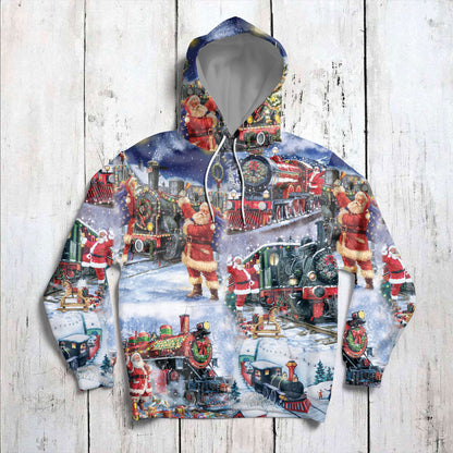 Train To Christmas 2020 G51210 unisex womens & mens, couples matching, friends, funny family sublimation 3D hoodie christmas holiday gifts (plus size available)