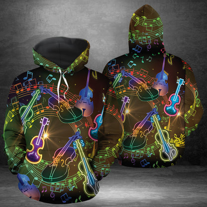 Violin Neon Light G51216 - All Over Print Unisex Hoodie unisex womens & mens, couples matching, friends, violin lover, funny family hoodie gifts (plus size available)