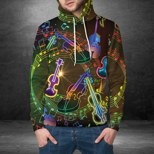 Violin Neon Light G51216 - All Over Print Unisex Hoodie unisex womens & mens, couples matching, friends, violin lover, funny family hoodie gifts (plus size available)