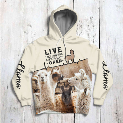 Llama Live Like Someone Left The Gate Open G51119 - All Over Print Unisex Hoodie