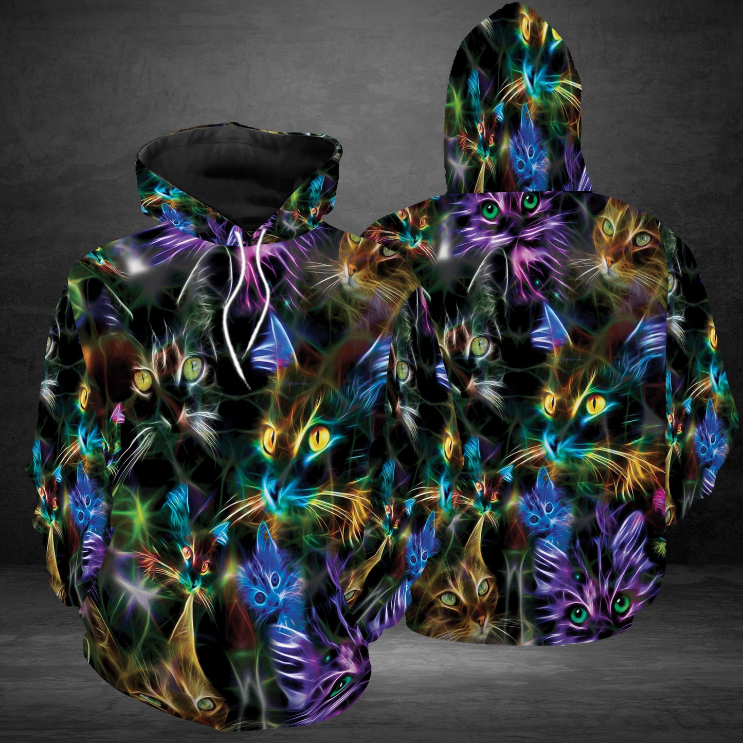 Cat Neon G5109 - All Over Print Unisex Hoodie