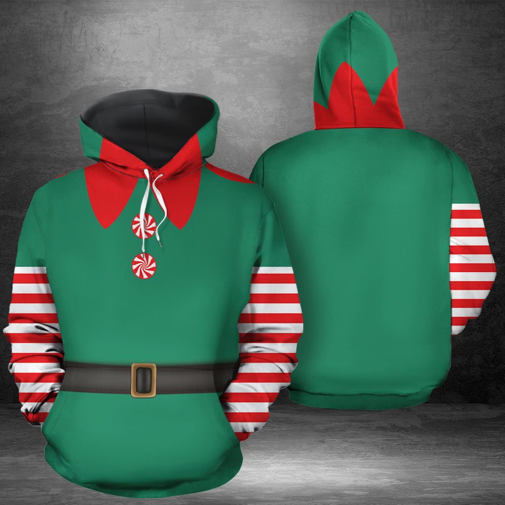 Costume Elf Apparel G5127 unisex womens & mens, couples matching, friends, elf lover, funny family sublimation 3D hoodie christmas holiday gifts (plus size available)