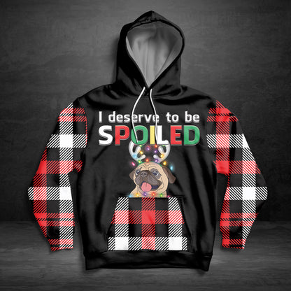 Deserved To Be Spoiled Pug G51027 - All Over Print Unisex Hoodie