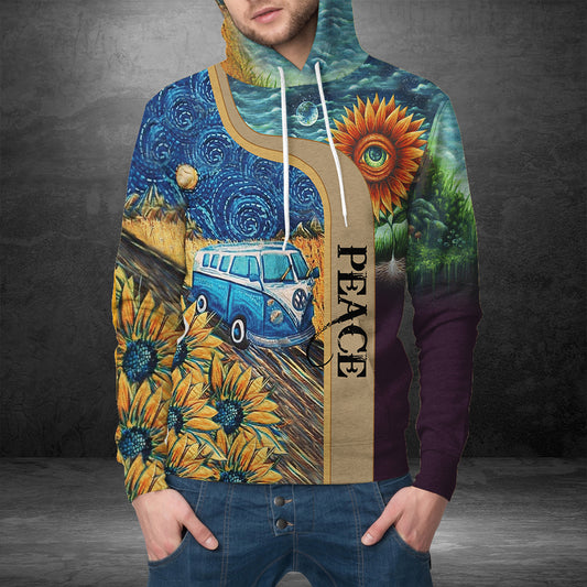 Hippie Bus Sunflower G51116 - All Over Print Unisex Hoodie