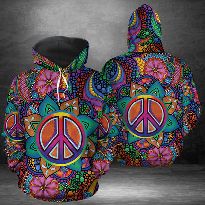 Hippie Peace Sign G51121 - All Over Print Unisex Hoodie