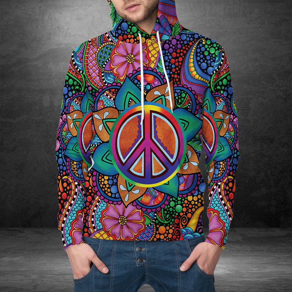 Hippie Peace Sign G51121 - All Over Print Unisex Hoodie