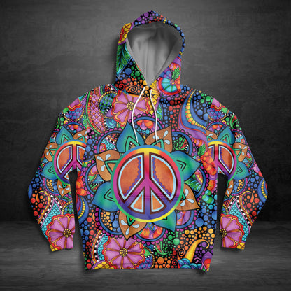 Hippie Peace Sign G51121 - All Over Print Unisex Hoodie