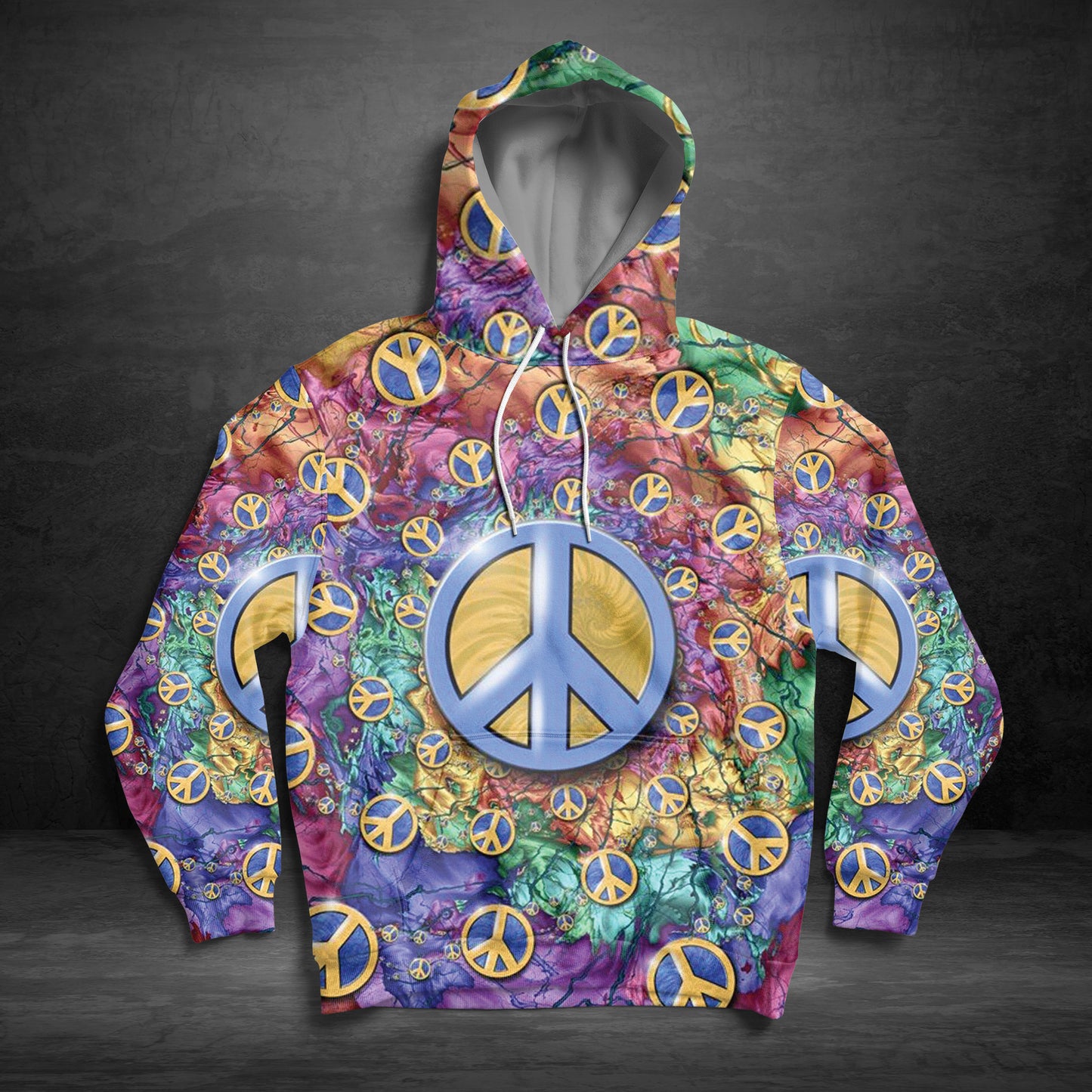 Hippie Psychedelic Peace Sign G51130 unisex womens & mens, couples matching, friends, funny family sublimation 3D hoodie christmas holiday gifts (plus size available)