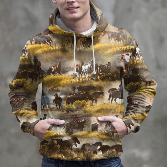 Horse and Cowboy G51015 - All Over Print Unisex Hoodie