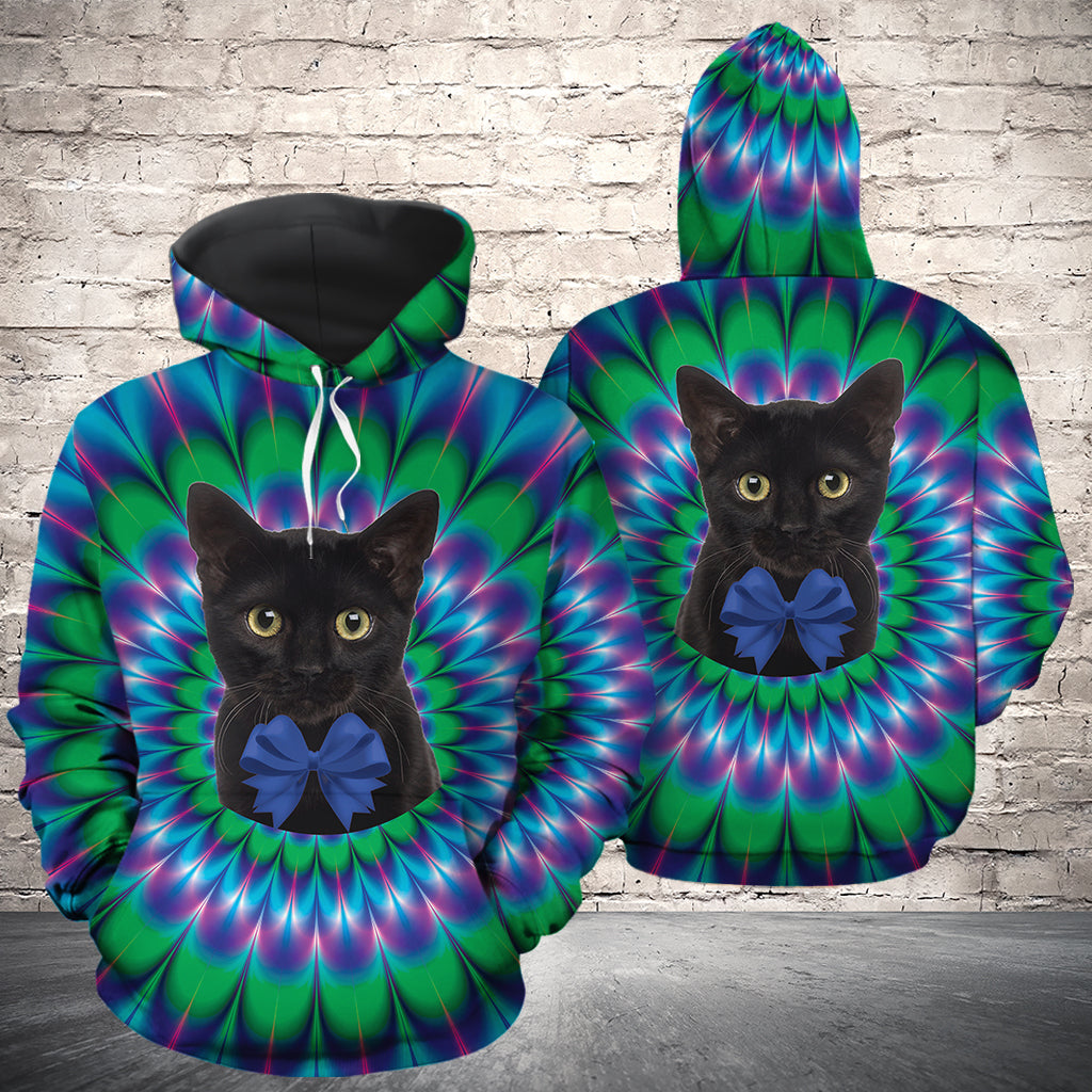 Psychedelic Black Cat G51027 - All Over Print Unisex Hoodie