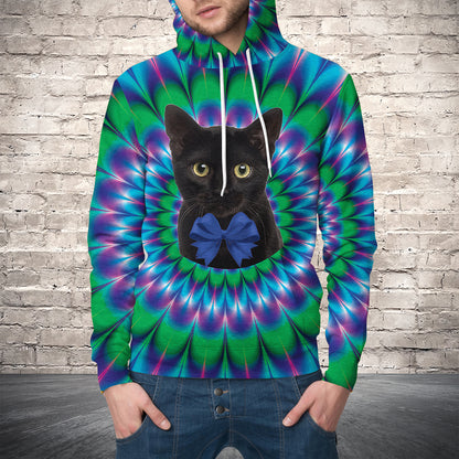 Psychedelic Black Cat G51027 - All Over Print Unisex Hoodie