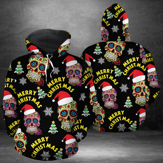 Sugar Skull Merry Christmas G51113 - All Over Print Unisex Hoodie