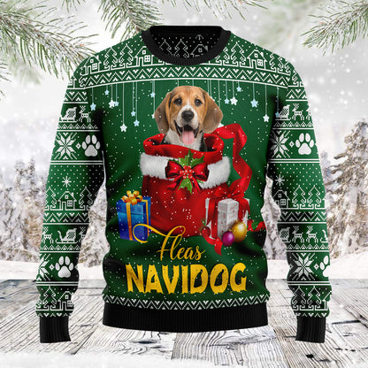 Funny Christmas Gift Beagle TG5127 unisex womens & mens, couples matching, friends, dog lover, funny family ugly christmas holiday sweater gifts (plus size available)