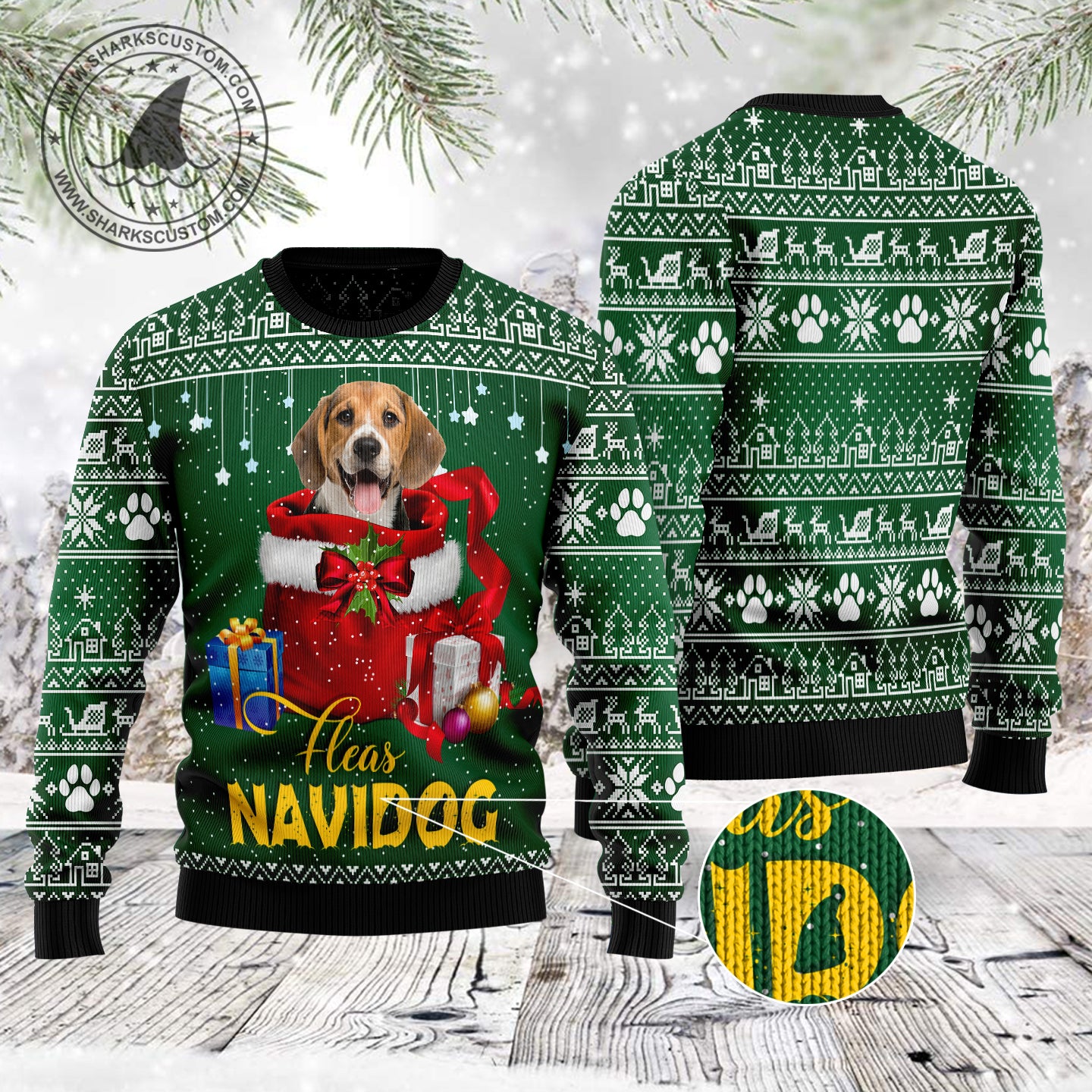 Funny Christmas Gift Beagle TG5127 unisex womens & mens, couples matching, friends, dog lover, funny family ugly christmas holiday sweater gifts (plus size available)